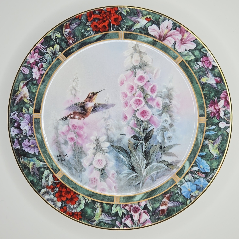 Lena Liu Rufous Hummingbird 4th Issue Decorative Plate 8” W.S. George '92 Bradex